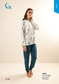 PIGIAMA DONNA M/L Z50051 Tellini S.r.l. Ingrosso Abbigliamento